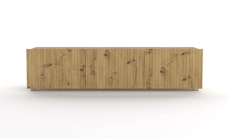 Szafka RTV Colder 150 cm dąb artisan z możliwością podwieszenia stylowy ryflowany front elegancka forma mebla w nowoczesnym stylu