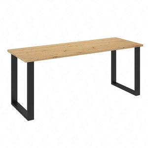 Stół Taunton 185x67 cm dąb artisan / czarny prosta forma mebla wzbogacona o stylowe czarne nogi w stylu loftowym blat odporny na rozlanie cieczy