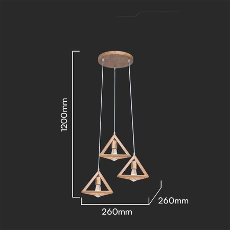 Lampa wisząca potrójna Wooden III nowoczesny design lampy do salonu drewniana konstrukcja nada elegancji każdemu wnętrzu