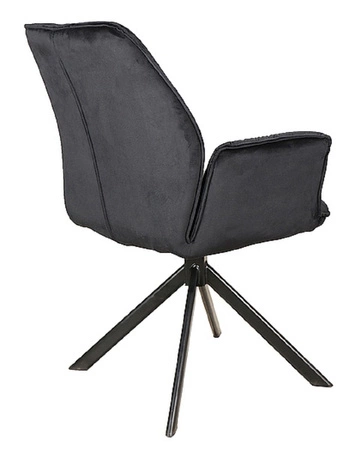 Krzesło tapicerowane Boogie II 45x44 cm czarne stylowe krzesło obrotowe z metalowymi nogami krzesło glamour