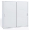 Szafa przesuwna Rico 220 cm biała pojemna szafa do sypialni garderoby lub przedpokoju klasyczna forma o geometrycznych kształtach