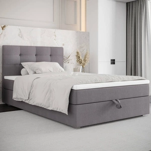 Łóżko kontynentalne Flint 100x200 szare w nowoczesnym skandynawskim stylu z tapicerowanym zagłówkiem łóżko z pojemnikiem