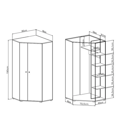 Zestaw mebli Epsilon biały / beton idealna propozycja do pokoju młodzieżowego lub dziecięcego w modnym stylu