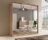 Szafa przesuwna z lustrem Tola 200 cm dąb sonoma jasny połączenie nowoczesnego designu z praktycznością szafa z wewnętrznymi szufladami