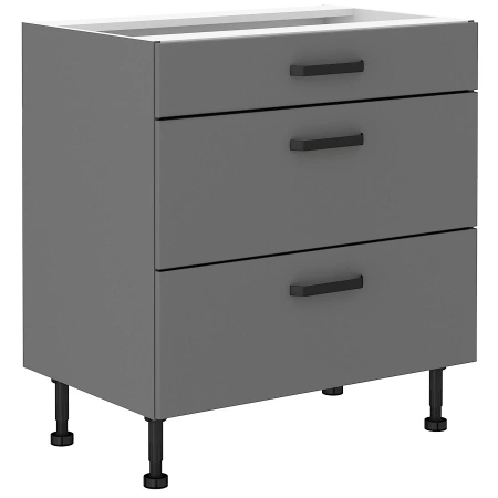 Zestaw mebli kuchennych narożny Antri / Verdi 330x210 cm szafki kuchenne z ozdobnymi lamelami nadają kuchni szczególnego charakteru