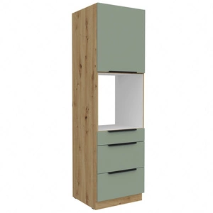 Słupek kuchenny Treviso Ar 60 DPS-210 3S 1F szafka z szufladami do zabudowy piekarnika fronty wykonane w technologii anti fingerprint