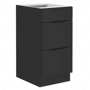 Szafka kuchenna stojąca z szufladami Black 40 D 3S BB metalowe uchwyty krawędziowe szafka odporna na działanie wilgoci i uszkodzenia