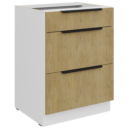 Zestaw mebli kuchennych Cremona 300 cm eleganckie szafki kuchenne z metalowymi uchwytami krawędziowymi szafka z koszem cargo