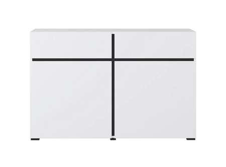 Komoda z szufladami Cross 119 cm biała nowoczesny design idealna komoda do salonu sypialni lub biura prosta forma