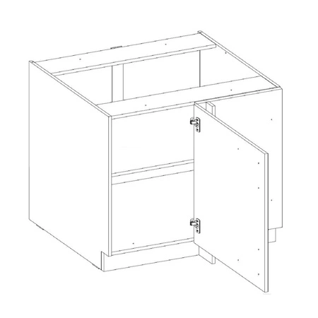 Szafka kuchenna narożna dostawiana Lumia 105 ND 1F BB prawa szafka odporna na parę wodną rozlaną ciecz i wysoką temperaturę