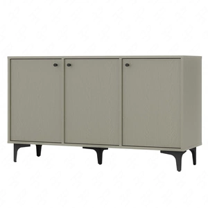 Komoda Kioto I 125 cm eukaliptus minimalistyczna forma idealna komoda do sypialni salonu lub pokoju młodzieżowego czarne dodatki