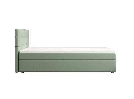 Łóżko kontynentalne Fresno 120x200 miętowe w nowoczesnym skandynawskim stylu z tapicerowanym zagłówkiem łóżko z pojemnikiem