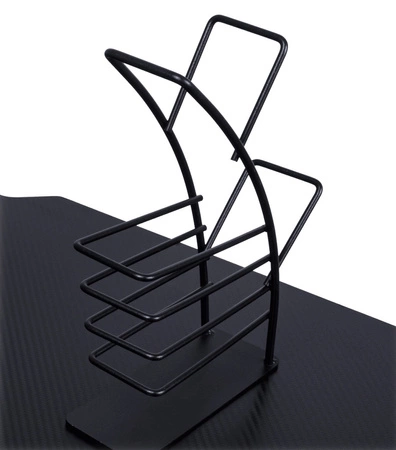 Biurko gamingowe E-Talisman czarny / fioletowy biurko z regulacją wysokości blat w całości pokryty podkładką z oświetleniem LED