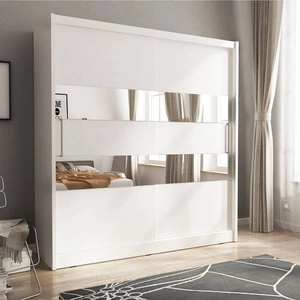 Szafa przesuwna Tinos 180 cm biała nowoczesna szafa idealna do garderoby sypialni lub przedpokoju