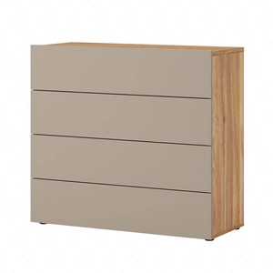 Komoda z szufladami Impressio 100 cm dąb mauvella / ciemny beżowy komoda w nowoczesnym stylu funkcjonalna i pojemna komoda do salonu lub sypialni