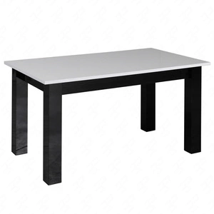 Stolik kawowy Antonio T24 102 cm biały połysk / czarny połysk nowoczesny design obrzeża stolika kawowego wykończone zostały specjalną okleiną