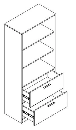 Regał z szufladami Rest 83 cm dąb craft biały / popiel nowoczesny i funkcjonalny mebel do pokoju nastolatka