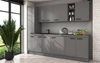 Zestaw mebli kuchennych Verdi 260 cm meble do kuchni odporne na wilgoć parę wodną i uszkodzenia wzbogacone metalowymi uchwytami