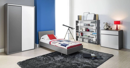 Łózko Yugo 90x200 cm w kolorze popiel nowoczesny oraz funkcjonalny mebel pokoju młodzieżowego