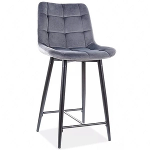 Półhoker Chic H-2 szary nowoczesny oraz funkcjonalny hoker z metalowymi nogami idealny hoker do kuchni