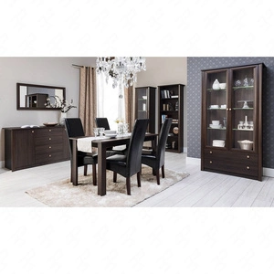 Zestaw mebli Finezja dąb sonoma czekolada nowoczesny komplet mebli systemowych do salonu jadalni lub pokoju dziennego