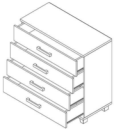 Komoda z szufladami Maximus 90 cm dąb sonoma jasny modernistyczny design komody szuflady na prowadnicach rolkowych