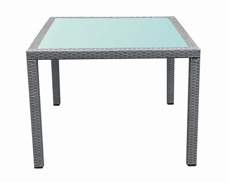 Stół ogrodowy Eccellente 100x100 cm szary lekka konstrukcja stolika idealny na taras elegancki design wykonanie z technoranttanu