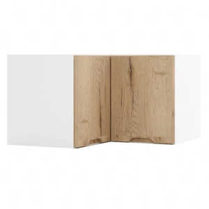 Szafka kuchenna narożna wisząca Zova 60x60 WRN/36 biały / dąb halifax frezowane uchwyty odporność na wilgoć parę wodną i uszkodzenia