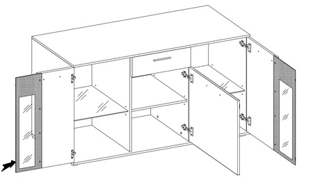 Komoda z szufladą Senja 140 cm biała nowoczesny design mebla obrzeża komody wykończone specjalną okleiną ABS