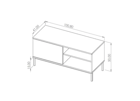 Szafka RTV Tutti 100 cm czarna prosta forma szafki osadzona na metalowej podstawie w kolorze czarnym elegancka stylistyka