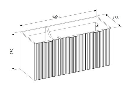 Szafka pod umywalkę Bella 120 cm beżowa doskonała propozycja szafki w stylu nowoczesnym lub klasycznym fronty z frezowaną ramką