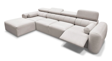 Narożnik z funkcją spania Cantare XII Lux ciemny beż lewostronny estetyczny i niezwykle komfortowy narożnik z podnoszonym podnóżkiem