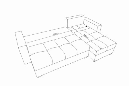 Narożnik z funkcją spania Aldo szary prawostronny gwarantuje najwyższy komfort i funkcjonalność