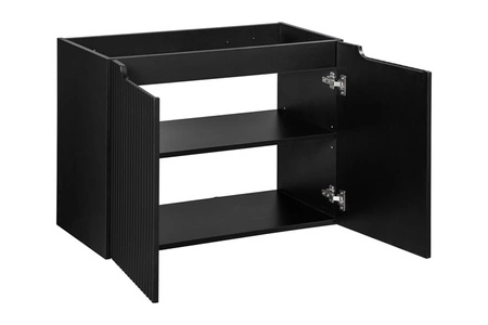 Szafka pod umywalkę Nova 80 cm czarna funkcjonalna szafka do łazienki gustowne frezowane uchwyty odporność na działanie wilgoci