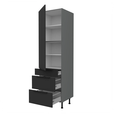 Słupek kuchenny Alatri Ant 60 DKS-215 3S 1F szafka kuchenna odporna na uszkodzenia wykończenie frontów w technologii anti fingerprint