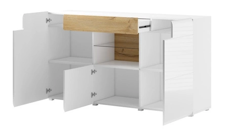 Komoda z szufladą Toledo 159 cm antracyt / antracyt połysk / dąb grandson nowoczesny design komody stylowe połączenie kolorów