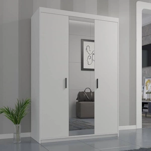 Szafa z lustrem Rene 133 cm biała nowoczesny design oraz obrzeża wykończone ABS