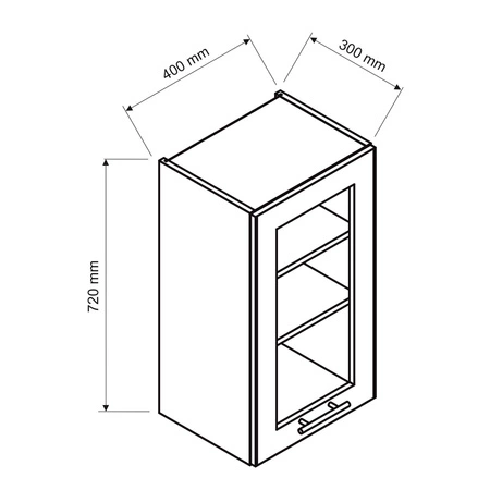 Szafka kuchenna wisząca Zova WS40 biały / jasny szary szafka do kuchni z przeszkleniem odporna na uszkodzenia frezowany uchwyt