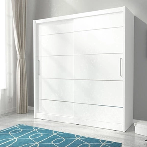 Szafa przesuwna Anafi 200 cm biała nowoczesna szafa idealna do garderoby sypialni lub przedpokoju