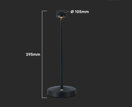 Lampka nocna Plain czarna 1,6W 3000K-6000K prosta konstrukcja idealna do wnętrz o minimalistycznym designie zmienna barwa światła