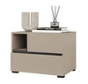 Szafka nocna Cross ciemny beżowy szafka z szufladami do sypialni nowoczesny design prosta forma pojemne szuflady