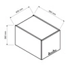 Szafka kuchenna wisząca Zova W40/56 OKGR biały / dąb halifax drzwi szafki otwierane do góry odporna na uszkodzenia frezowany uchwyt