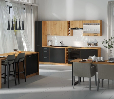 Zestaw mebli kuchennych Monza 315 cm niepowtarzalny styl szafek dopasuje się do wnętrza każdej kuchni