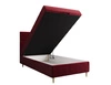 Łóżko kontynentalne Bing 100x200 bordowe w nowoczesnym skandynawskim stylu z tapicerowanym zagłówkiem łóżko z pojemnikiem