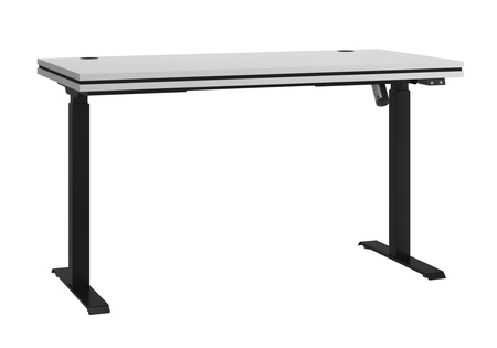 Biurko z regulacją wysokości Makana jasny szary uniwersalny i funkcjonalny mebel z blatem 56 mm do biura gabinetu lub pokoju młodzieżowego