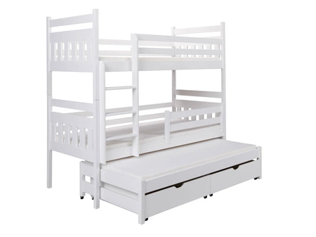 Łóżko piętrowe Fabian 3 osobowe 90x200 cm idealne do pokoju dziecka oszczędza metraż zajmuje przestrzeń łóżka pojedynczego