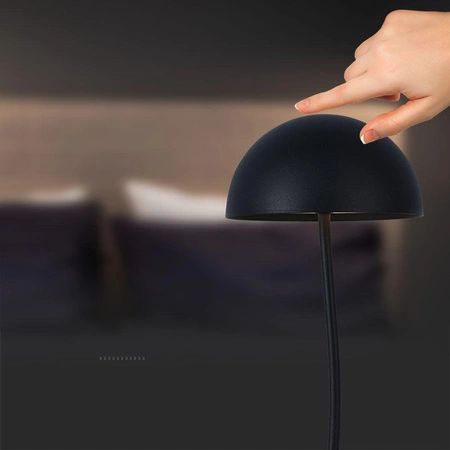 Lampka nocna Apri czarna 3W 3000K prosta konstrukcja lamki idealna do wnętrz o minimalistycznym designie funkcja ściemniania światła