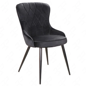 Krzesło tapicerowane Lotus 45x44 cm czarne nowoczesne oraz funkcjonalne krzesło do jadalni z metalowymi nogami