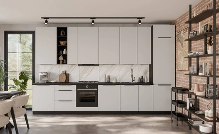 Szafka kuchenna narożna Corato Bl 90x90 DN 2F BB szafka odporna na uszkodzenia wykończenie frontów w technologii anti fingerprint