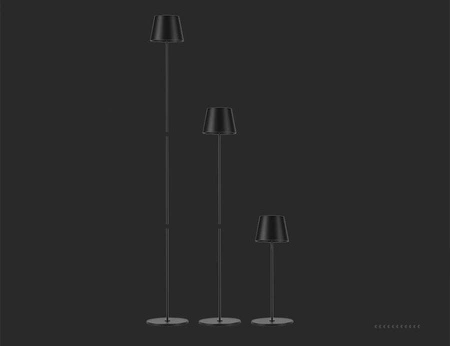 Lampa podłogowa Stage czarna 4W 3000K nietuzinkowa dekoracja wnętrza konstrukcja lampy LED z możliwością regulacji wysokości